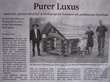 Zeitungsartikel Blockhausbau