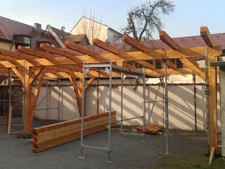 Carport im Bau